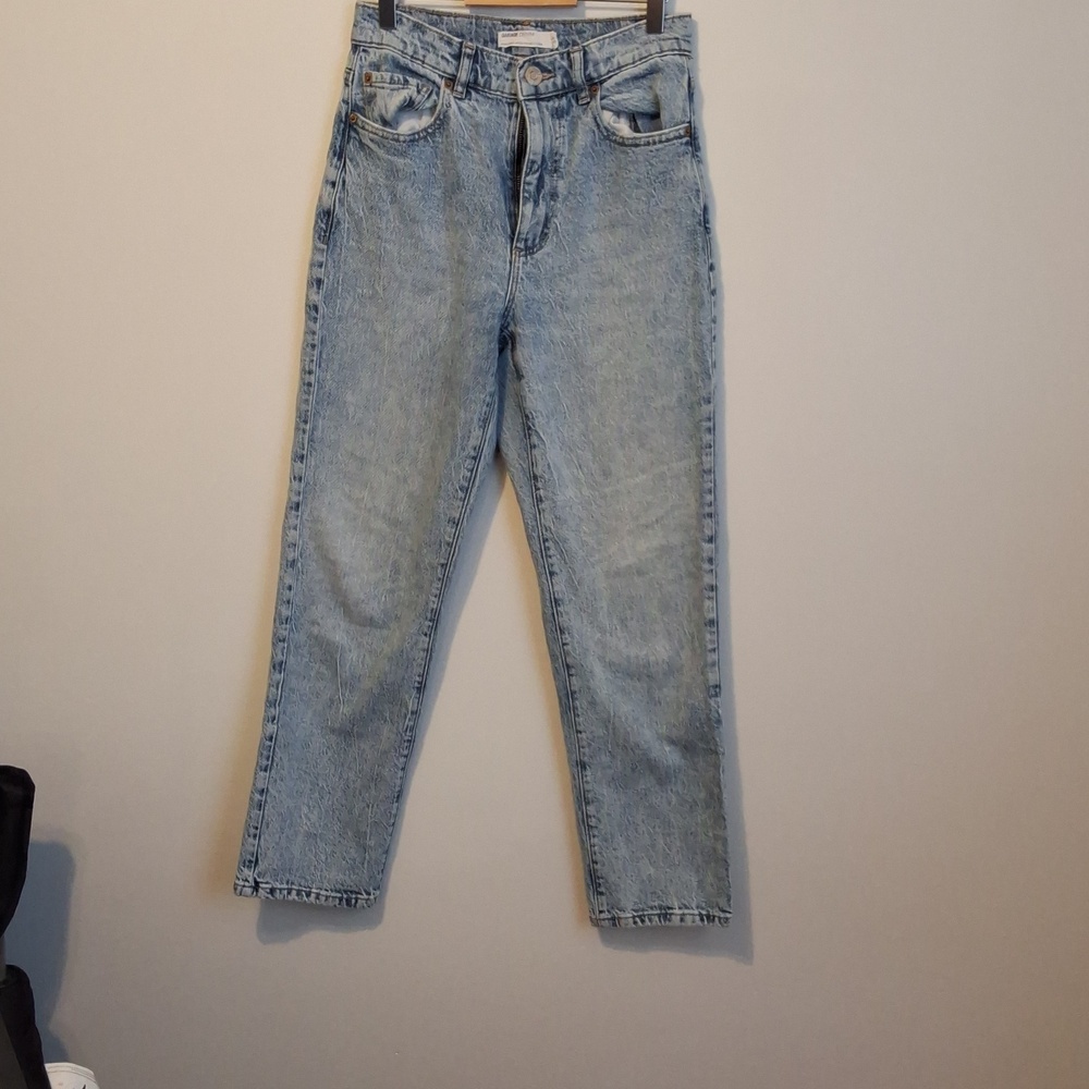 High Waist Acid Wash Jeans